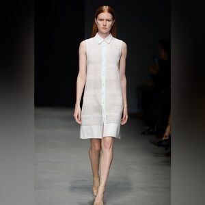 tristan lace  shirt  White Sleeveless Dress button